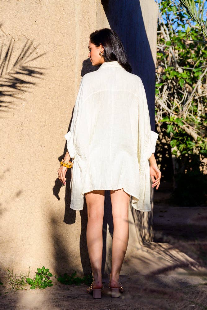 Oversized embroidered Monita blouse