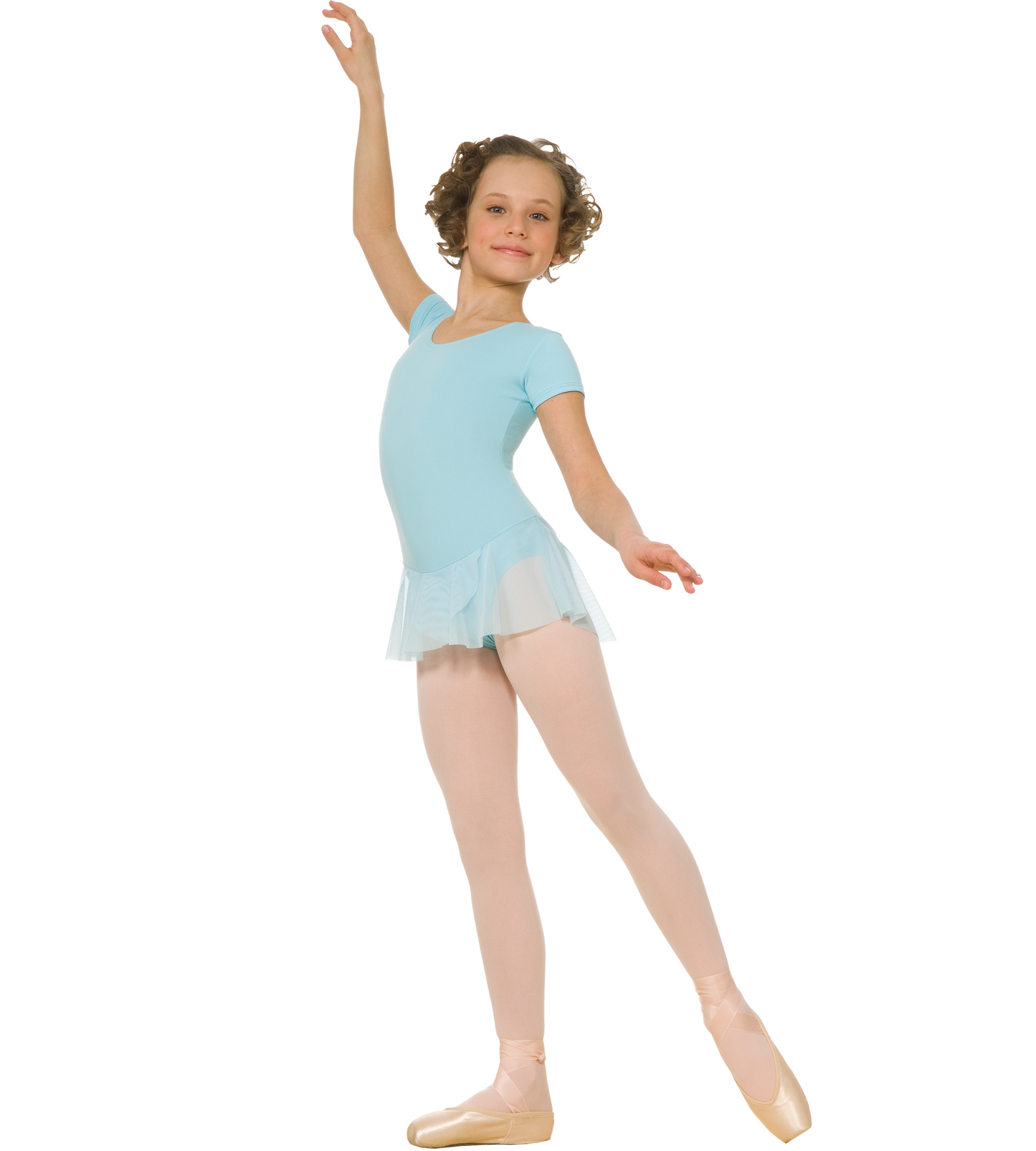 DAD04MJU Short sleeve leotard, skirt, microfiber