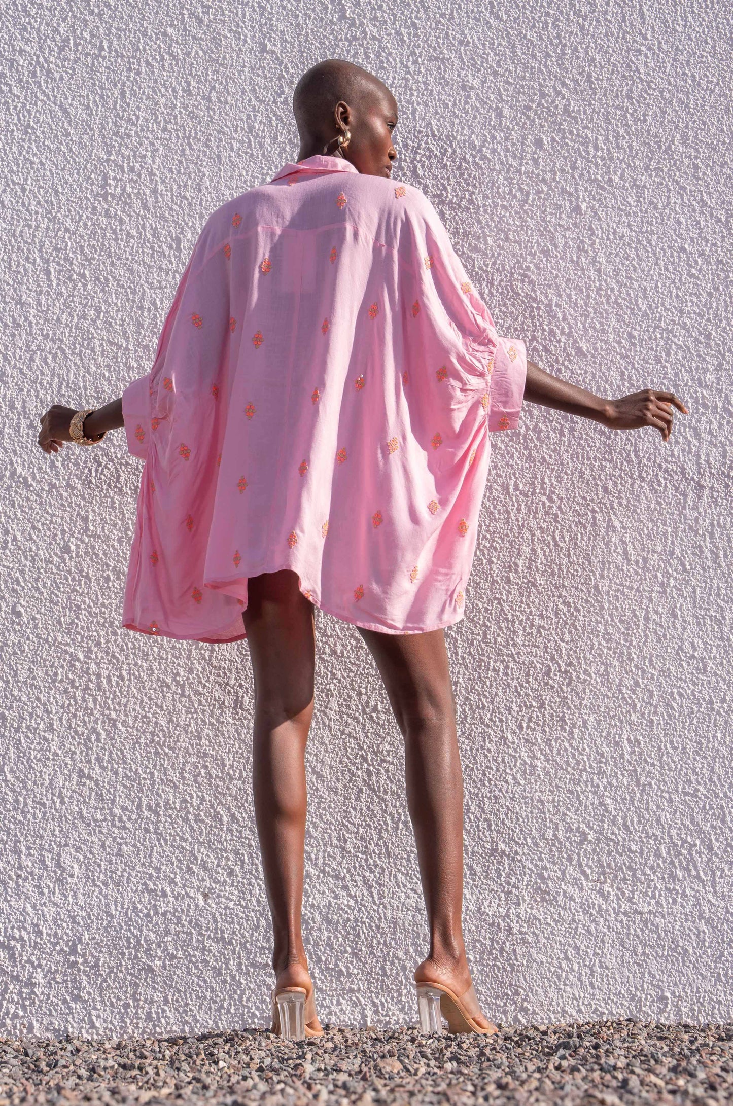 Nisole Loose Buttoned Sequin Blouse