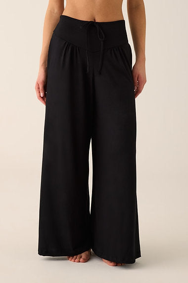 Wide-leg, fluid bamboo fiber pants