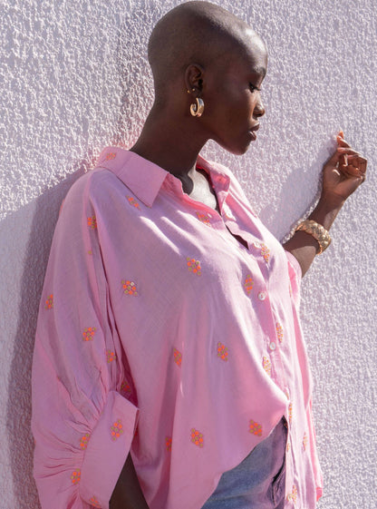 Nisole Loose Buttoned Sequin Blouse