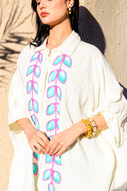 Oversized embroidered Monita blouse